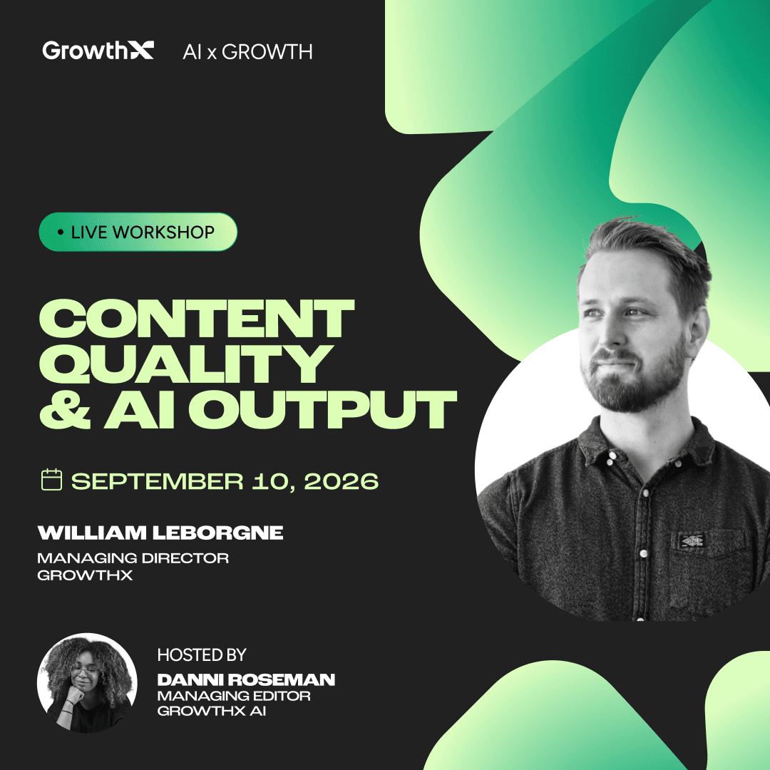 Content Quality and AI Output workshop artwork featuring William Leborgne
