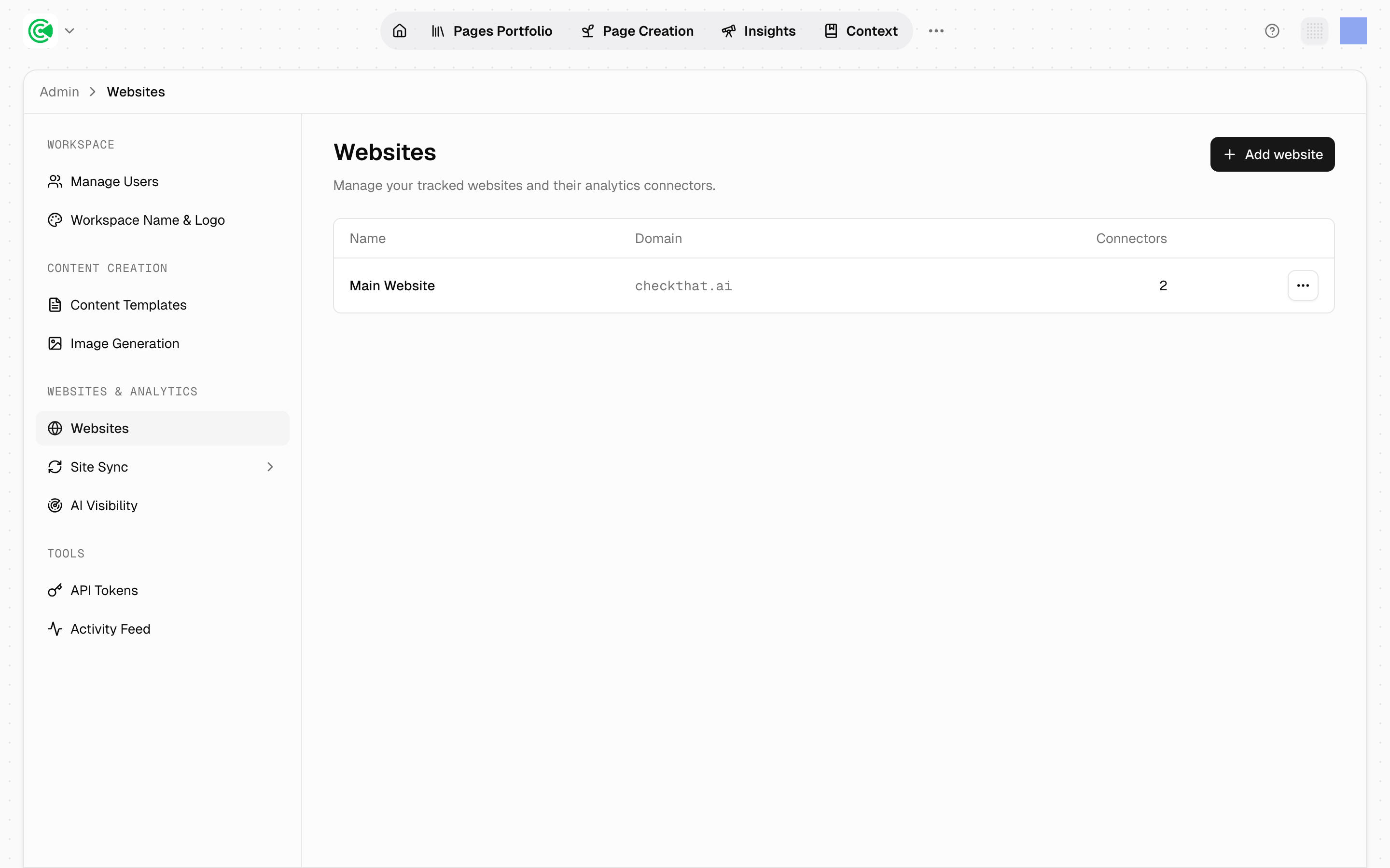 Websites, with the GA4 and GSC connectors